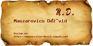 Maszarovics Dávid névjegykártya