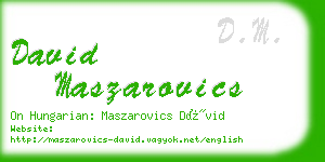 david maszarovics business card